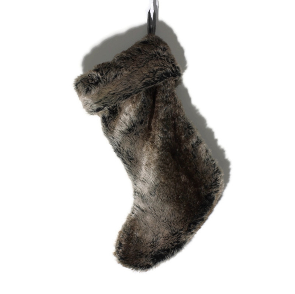 Faux fur Christmas stocking